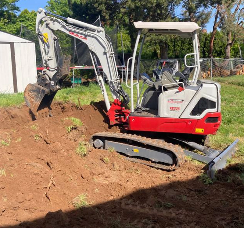 leveling backyard small hill | DemoXterior