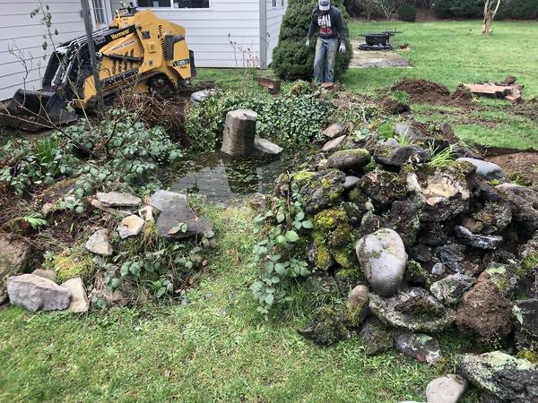 Pond and garden structures Removal